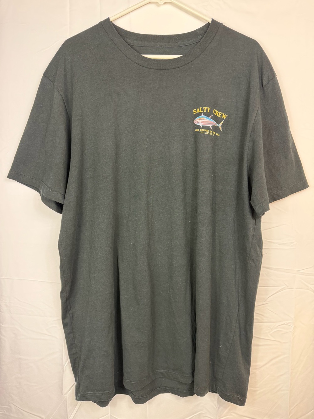 Salty Crew Ahi Tuna Graphic T-Shirt Men’s XL Black Fishing Coastal Tee Cotton